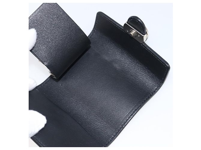 GUCCI Key Case Leather Black Silver Auth bs36907 Silvery - view 10