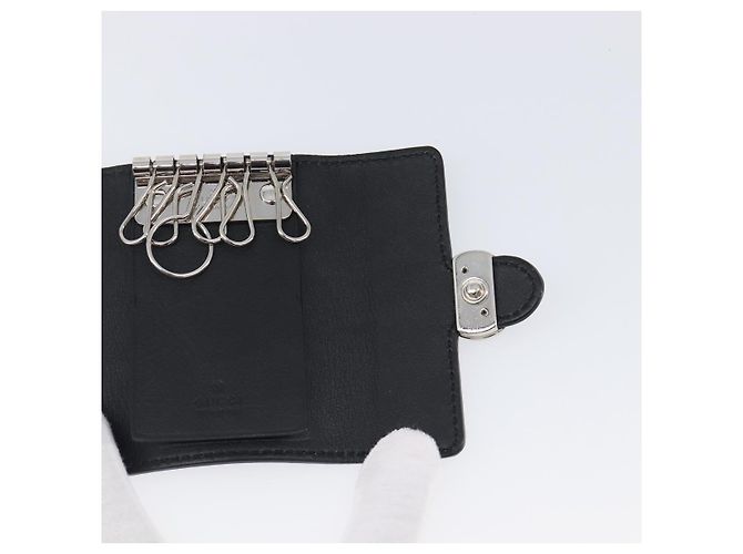 GUCCI Key Case Leather Black Silver Auth bs36907 Silvery - view 19