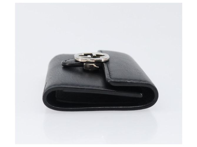 GUCCI Key Case Leather Black Silver Auth bs36907 Silvery - view 3