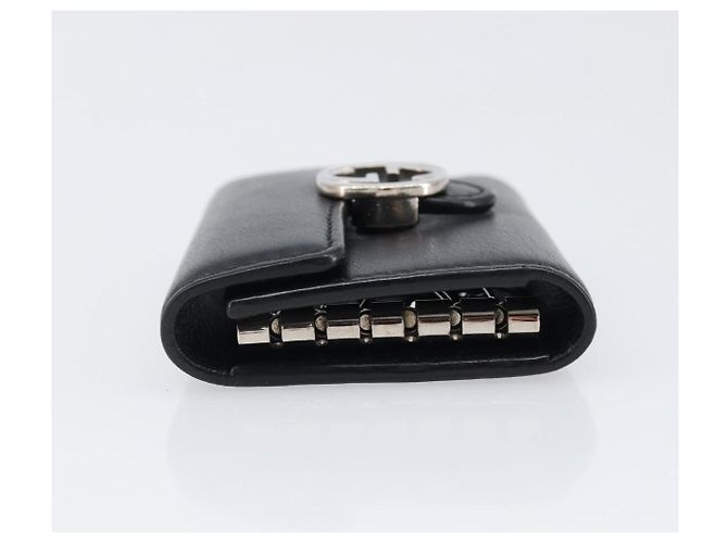 GUCCI Key Case Leather Black Silver Auth bs36907 Silvery - view 4