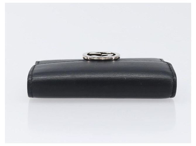 GUCCI Key Case Leather Black Silver Auth bs36907 Silvery - view 5