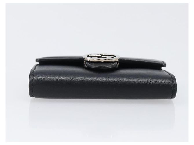 GUCCI Key Case Leather Black Silver Auth bs36907 Silvery - view 6