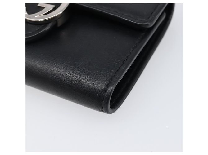 GUCCI Key Case Leather Black Silver Auth bs36907 Silvery - view 7