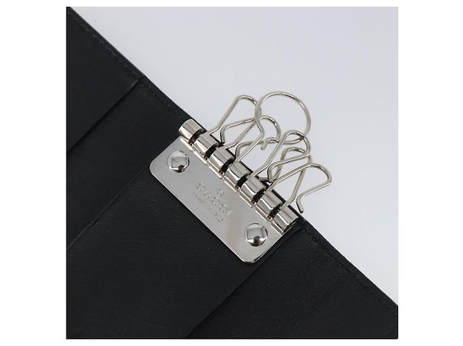 GUCCI Key Case Leather Black Silver Auth bs36907 Silvery - view 9