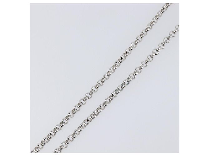 Collana SAINT LAURENT Metallo Argento Verde Auth BA15462 - vista 11