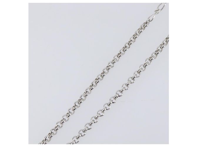 Collana SAINT LAURENT Metallo Argento Verde Auth BA15462 - vista 12