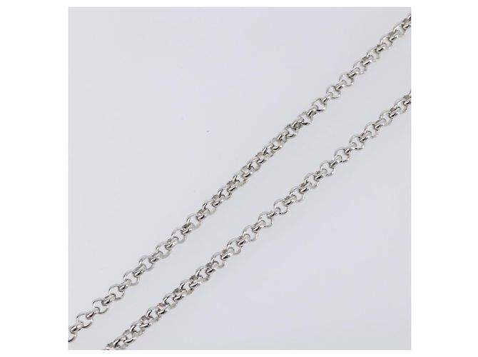 Collana SAINT LAURENT Metallo Argento Verde Auth BA15462 - vista 5