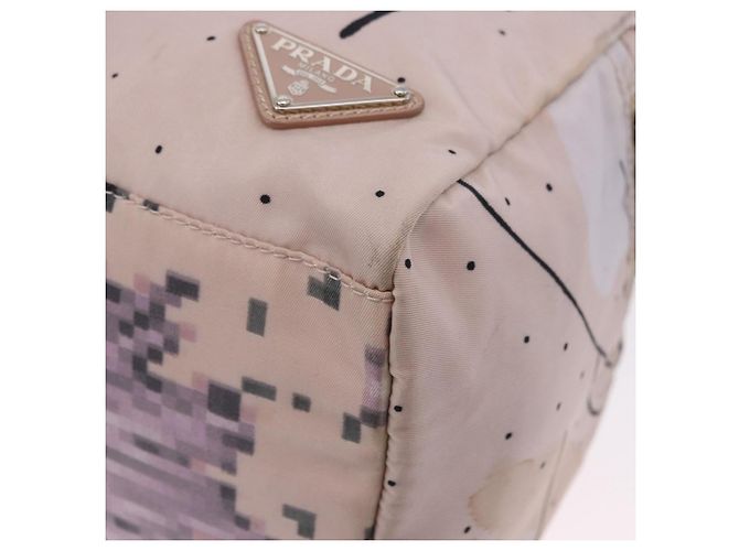 Bolso Tote PRADA Nylon Rosa Plata Auth 202215 - vista 19