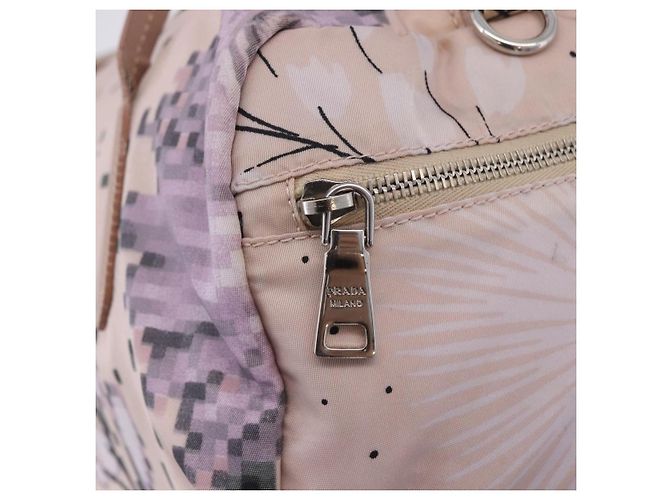 Bolso Tote PRADA Nylon Rosa Plata Auth 202215 - vista 20
