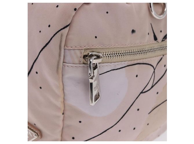 Bolso Tote PRADA Nylon Rosa Plata Auth 202215 - vista 23