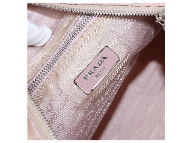 Bolso Tote PRADA Nylon Rosa Plata Auth 202215 - vista 24