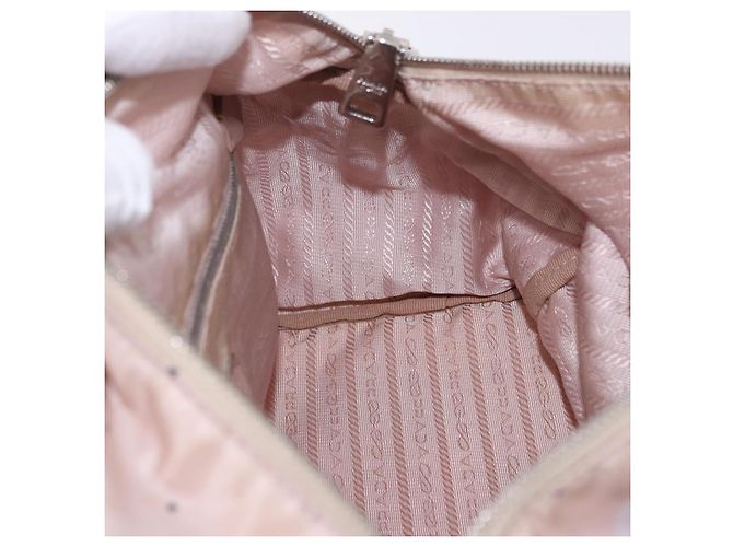 Bolso Tote PRADA Nylon Rosa Plata Auth 202215 - vista 25