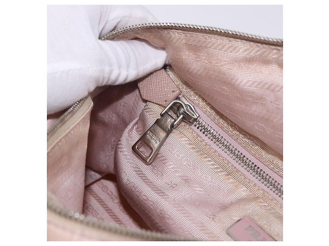 Bolso Tote PRADA Nylon Rosa Plata Auth 202215 - vista 27