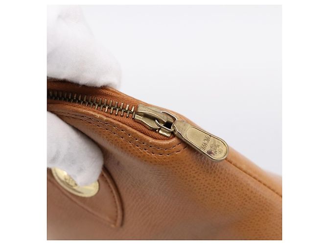 Borsa a mano MCM in pelle marrone e oro autentica bs37006 D'oro - vista 10