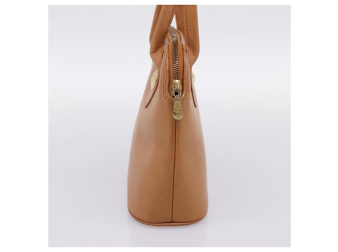 Borsa a mano MCM in pelle marrone e oro autentica bs37006 D'oro - vista 3