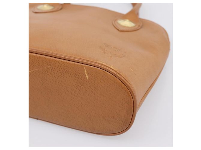 Borsa a mano MCM in pelle marrone e oro autentica bs37006 D'oro - vista 8