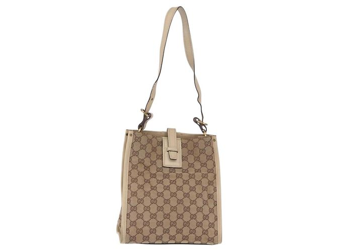 Borsa a tracolla GUCCI GG Canvas Beige Gold 110292 Auth ka5987 D'oro - vista 13