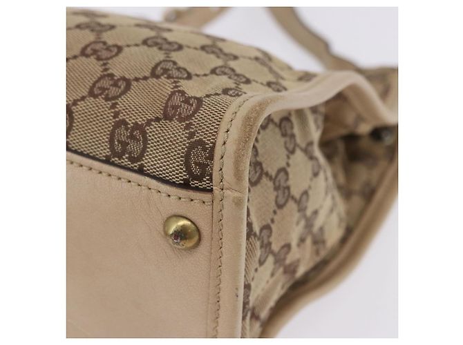 Borsa a tracolla GUCCI GG Canvas Beige Gold 110292 Auth ka5987 D'oro - vista 15