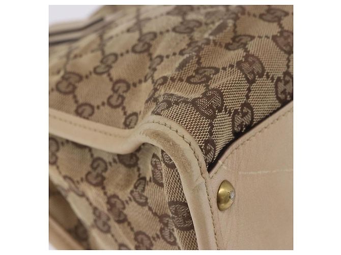 Borsa a tracolla GUCCI GG Canvas Beige Gold 110292 Auth ka5987 D'oro - vista 16
