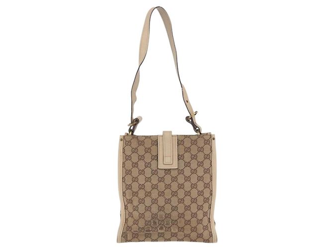 Borsa a tracolla GUCCI GG Canvas Beige Gold 110292 Auth ka5987 D'oro - vista 2