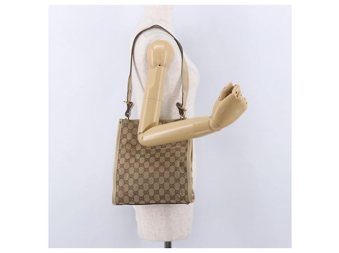 Borsa a tracolla GUCCI GG Canvas Beige Gold 110292 Auth ka5987 D'oro - vista 24