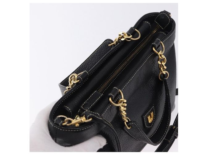 Borsa a mano BALLY in pelle 2way Nero Oro Auth bs36848 D'oro - vista 6
