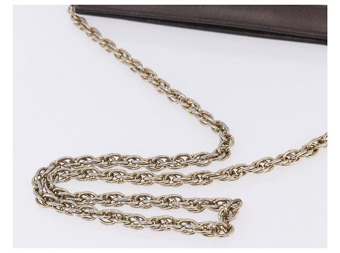 Borsa GUCCI GG Supreme Chain Web Sherry Line PVC Beige Oro 503877 Auth ka5977V D'oro - vista 7