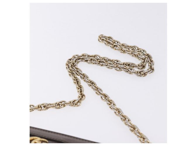 Borsa GUCCI GG Supreme Chain Web Sherry Line PVC Beige Oro 503877 Auth ka5977V D'oro - vista 8