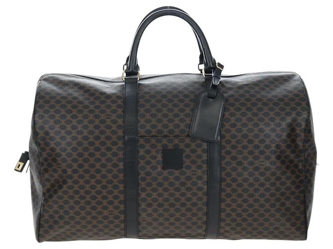 Céline Borsa Boston CELINE Macadam Canvas PVC Leather Black Gold Auth 199137V Nero D'oro - vista 13