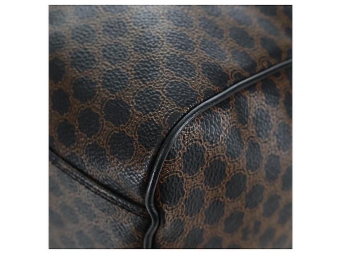 Céline Borsa Boston CELINE Macadam Canvas PVC Leather Black Gold Auth 199137V Nero D'oro - vista 15