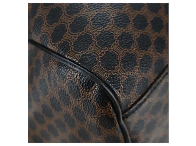 Céline Borsa Boston CELINE Macadam Canvas PVC Leather Black Gold Auth 199137V Nero D'oro - vista 16