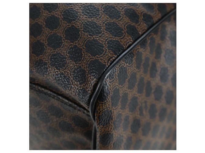 Céline Borsa Boston CELINE Macadam Canvas PVC Leather Black Gold Auth 199137V Nero D'oro - vista 17