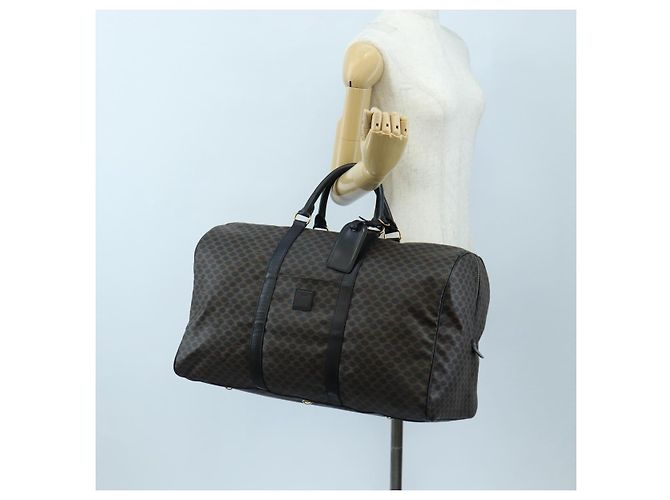 Céline Borsa Boston CELINE Macadam Canvas PVC Leather Black Gold Auth 199137V Nero D'oro - vista 26