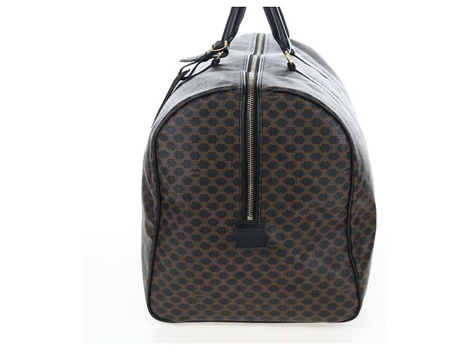 Céline Borsa Boston CELINE Macadam Canvas PVC Leather Black Gold Auth 199137V Nero D'oro - vista 3