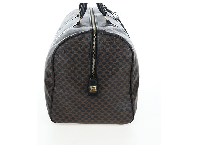 Céline Borsa Boston CELINE Macadam Canvas PVC Leather Black Gold Auth 199137V Nero D'oro - vista 4