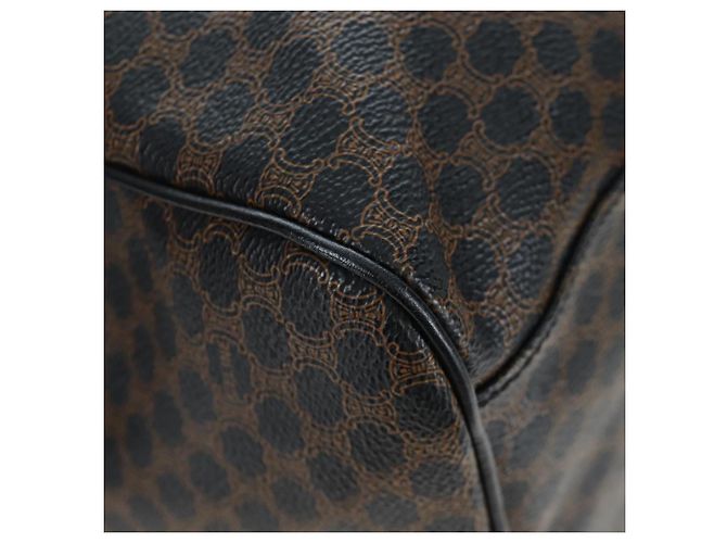 Céline Borsa Boston CELINE Macadam Canvas PVC Leather Black Gold Auth 199137V Nero D'oro - vista 8