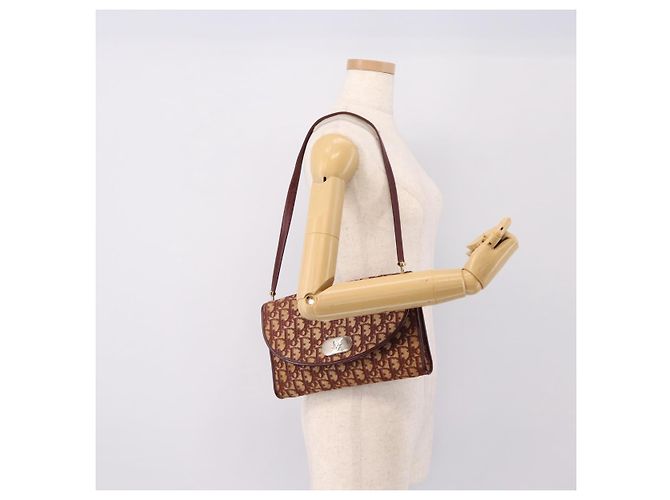 Borsa a tracolla Christian Dior Trotter Canvas Rosso Oro Auth ka6024 D'oro - vista 18