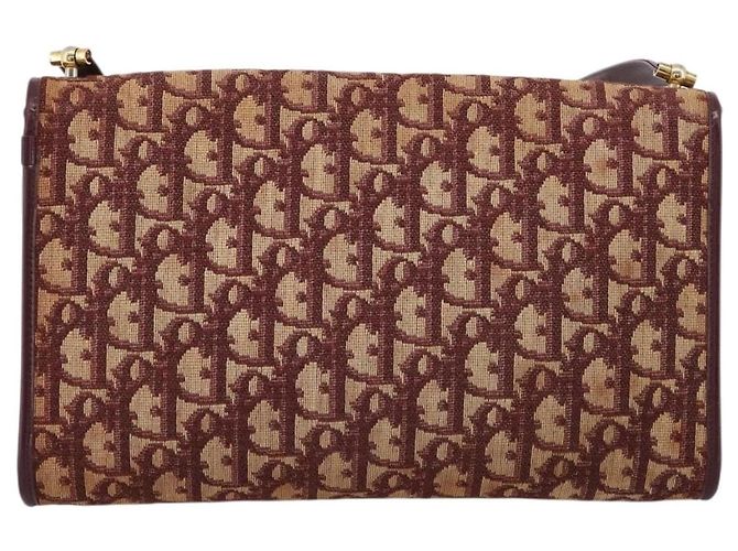 Borsa a tracolla Christian Dior Trotter Canvas Rosso Oro Auth ka6024 D'oro - vista 2