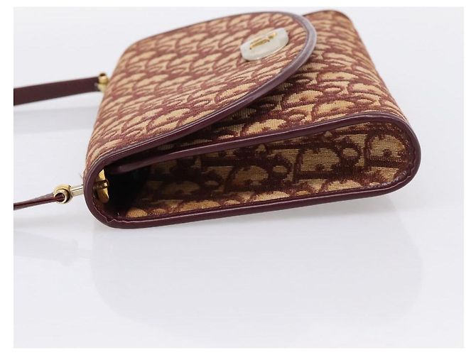Borsa a tracolla Christian Dior Trotter Canvas Rosso Oro Auth ka6024 D'oro - vista 3