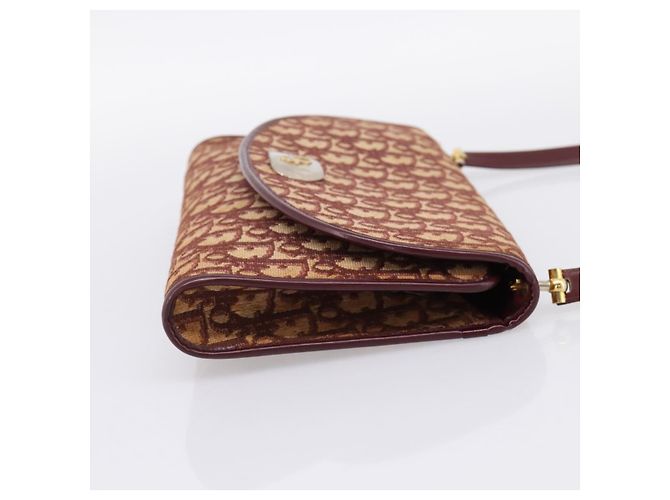 Borsa a tracolla Christian Dior Trotter Canvas Rosso Oro Auth ka6024 D'oro - vista 4