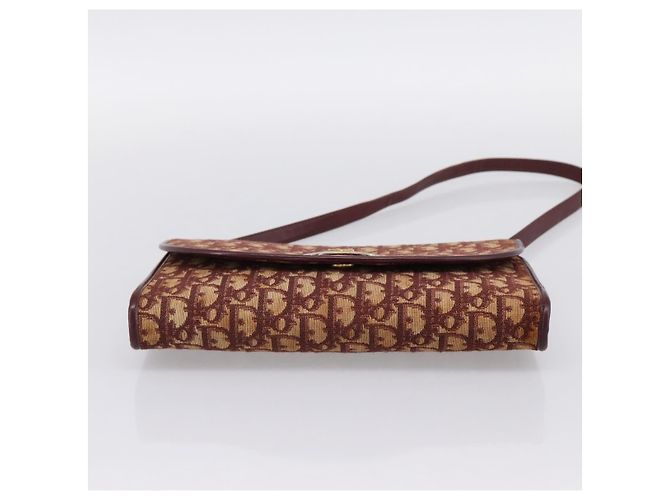 Borsa a tracolla Christian Dior Trotter Canvas Rosso Oro Auth ka6024 D'oro - vista 5