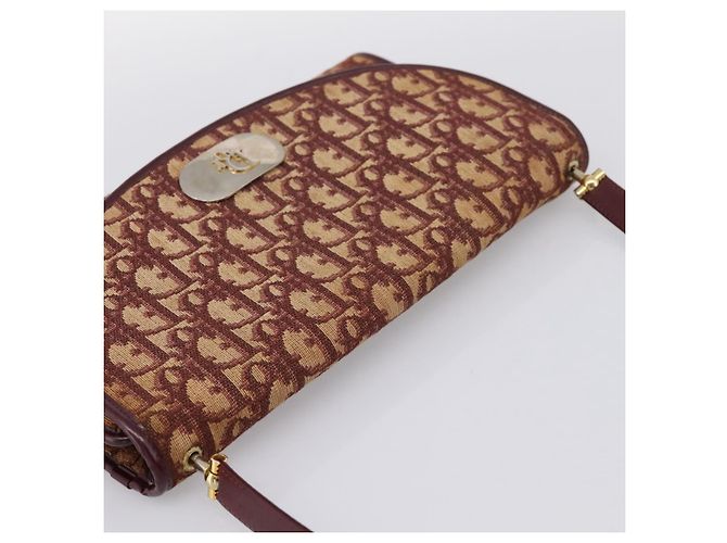 Borsa a tracolla Christian Dior Trotter Canvas Rosso Oro Auth ka6024 D'oro - vista 6