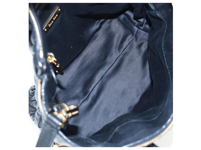 Borsa a mano Miu Miu Matelassé in pelle 2way Nero Oro Auth am12563V D'oro - vista 11