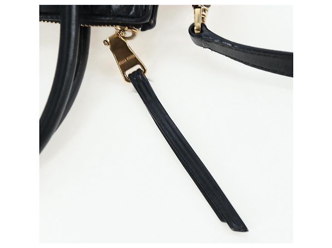 Borsa a mano Miu Miu Matelassé in pelle 2way Nero Oro Auth am12563V D'oro - vista 21
