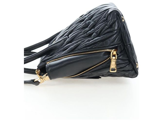 Borsa a mano Miu Miu Matelassé in pelle 2way Nero Oro Auth am12563V D'oro - vista 3