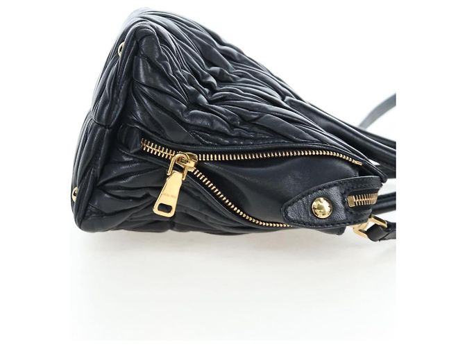 Borsa a mano Miu Miu Matelassé in pelle 2way Nero Oro Auth am12563V D'oro - vista 4