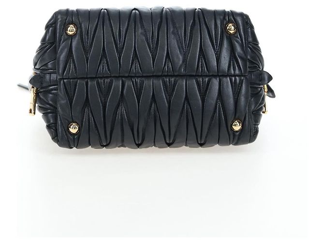 Borsa a mano Miu Miu Matelassé in pelle 2way Nero Oro Auth am12563V D'oro - vista 5