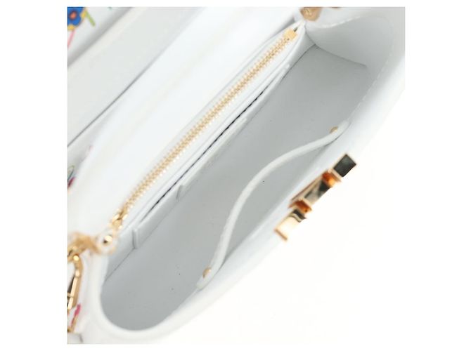 LOUIS VUITTON x TM Capucines EW Mini Leather 2way White M13246 Auth 199183SM Bianco Multicolore - vista 11