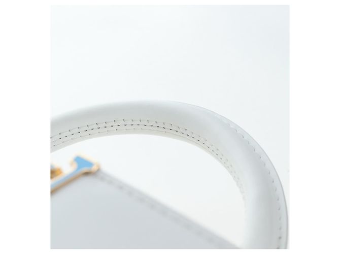 LOUIS VUITTON x TM Capucines EW Mini Leather 2way White M13246 Auth 199183SM Bianco Multicolore - vista 14
