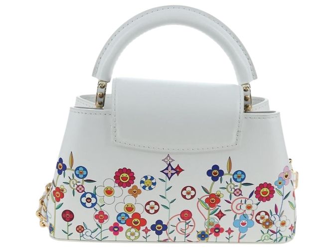 LOUIS VUITTON x TM Capucines EW Mini Leather 2way White M13246 Auth 199183SM Bianco Multicolore - vista 2